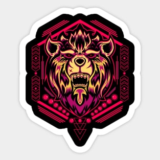 Lion head in sacred geometry Sticker